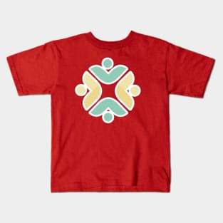 Flower shape people sticker vector logo design. Adoption and community care sticker logo template vector. Kids T-Shirt